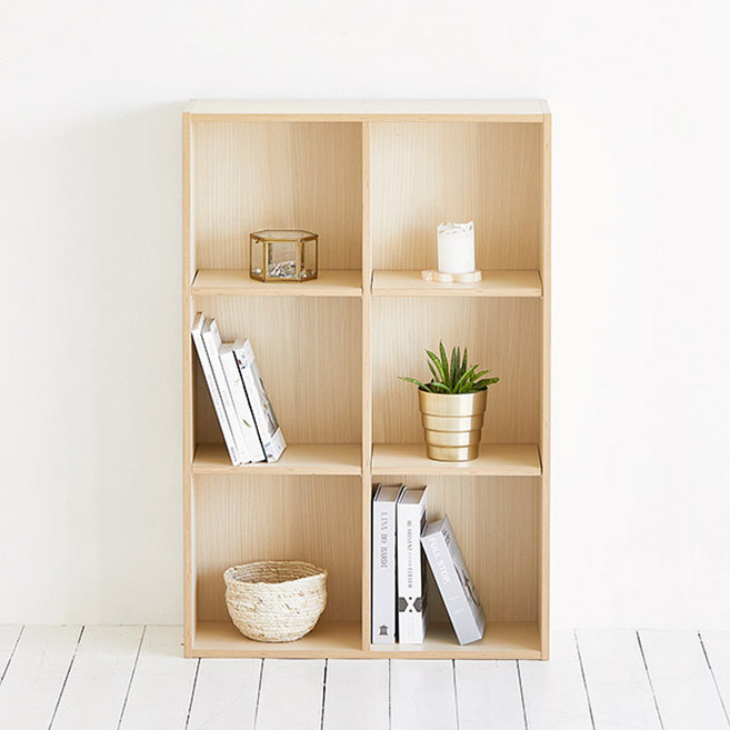 룸앤홈 3단 6칸 데일리 책장, 내추럴
