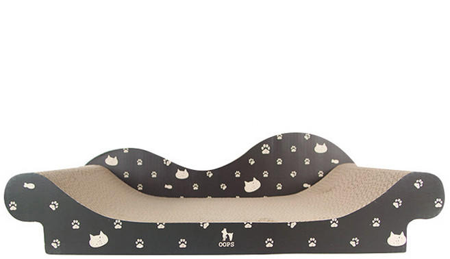 웁스 고양이 소파 평판형 스크래쳐, 브라운, 1개