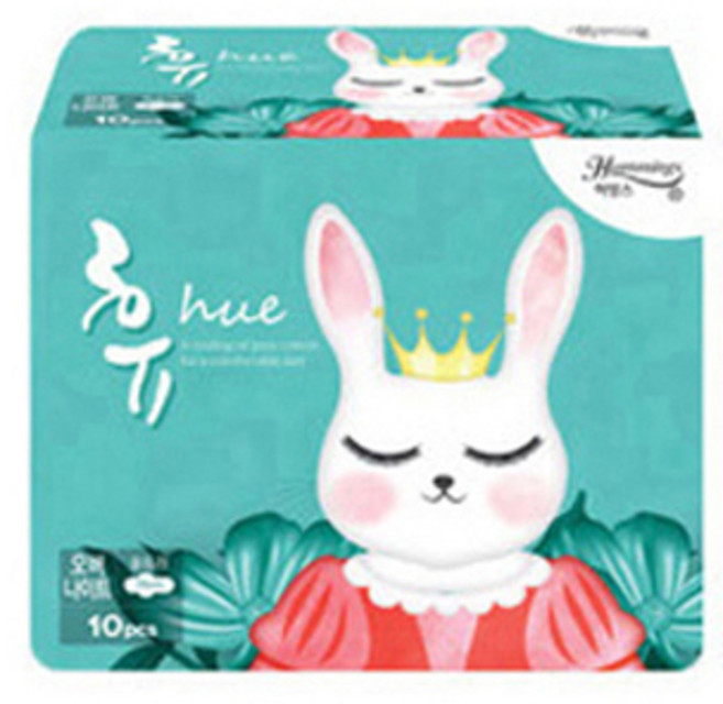 허밍스 휴 토끼 오버나이트 생리대 날개형, 10개입, 1개