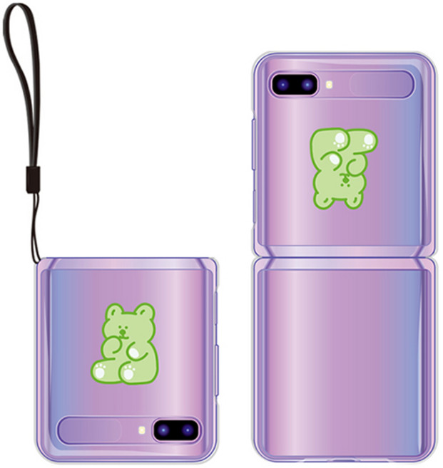 클리어 디자인 휴대폰 케이스 + 스트랩 랜덤발송