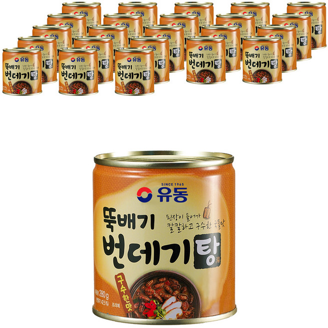 유동 뚝배기 번데기탕 구수한맛, 280g, 24개