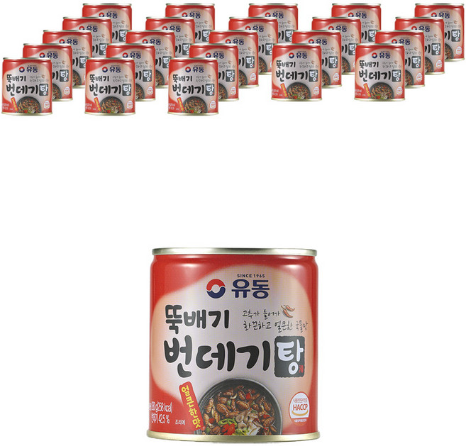 유동 뚝배기 번데기탕 얼큰한맛, 280g, 24개