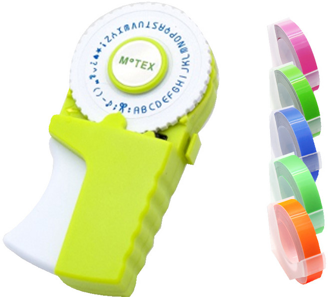 모텍스 라벨 메이커 또각이 E-303 + 리필테이프 B세트, 라임, 1세트