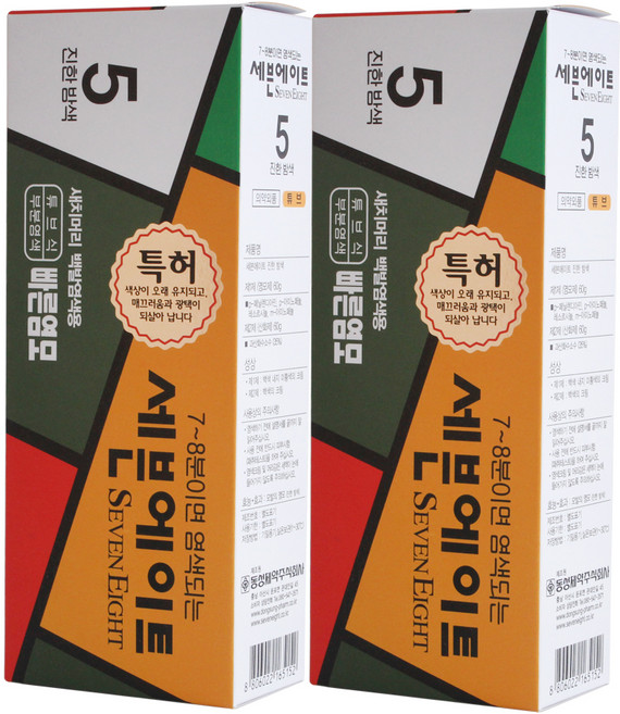 세븐에이트 새치 염색약, 5호 진한밤색, 2개