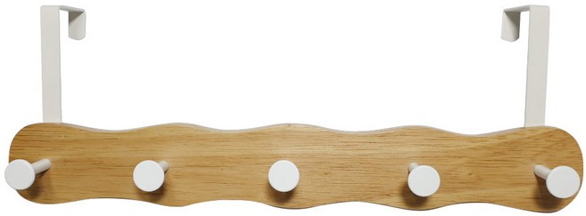 숲속애 웨이브 도어후크 5구, 화이트, 1개