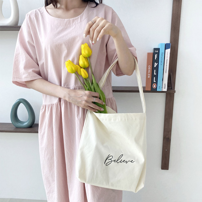 고앤비 레터링 캔버스 에코 숄더백 bg1052