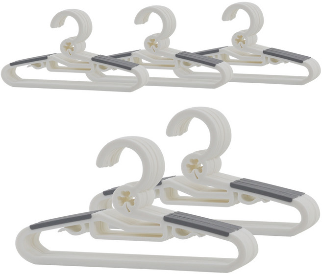 리보보 아동용 논슬립 옷걸이, 화이트, 50개