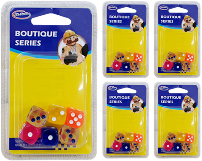 ABM 파티 칼라 주사위 6종 5p, 혼합색상, 1개