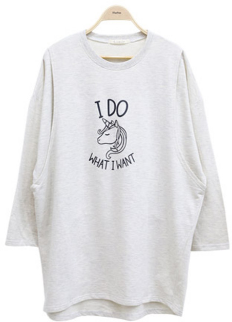 T 긴팔 유니콘 수유티셔츠