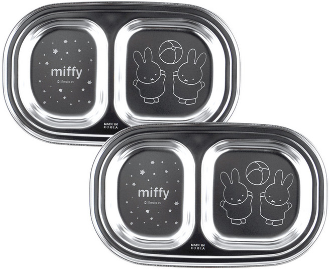 미피 스텐 간식식판 2구, 단품, 2개