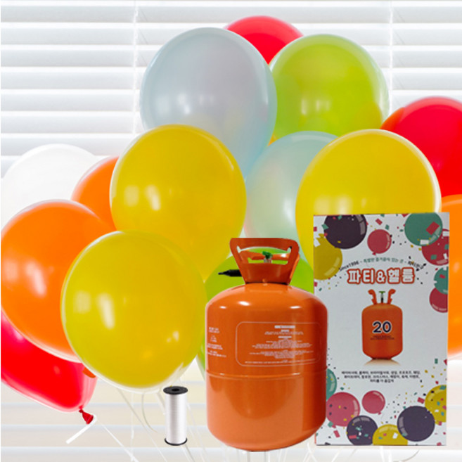 파티친구 카니발 혼합 헬륨세트 20개용, 혼합색상, 1세트