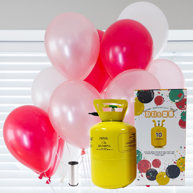 파티친구 러브 혼합 헬륨세트 10개용, 혼합색상, 1세트