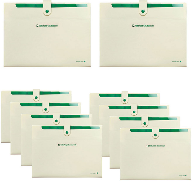 모닝글로리 5200 12분류 간편 도큐멘트 화일, 아이보리, 10개