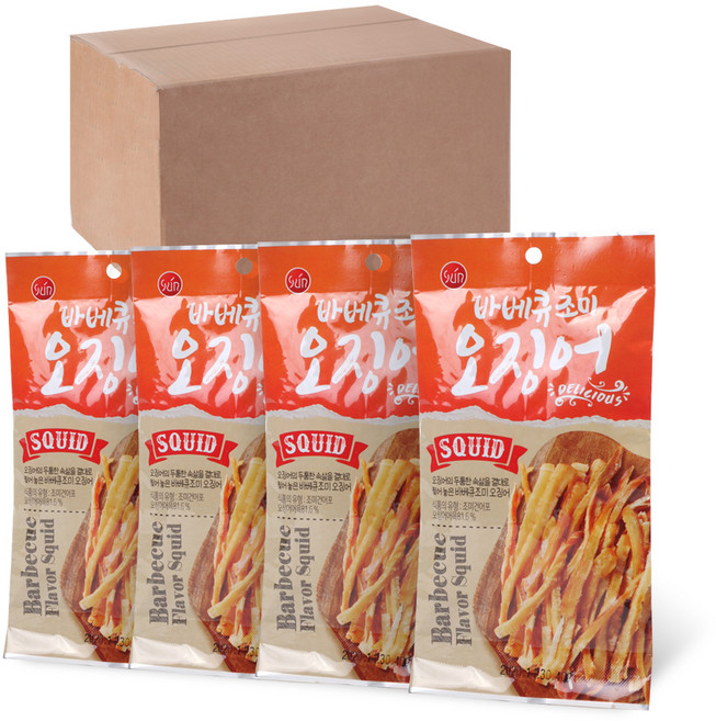 썬푸드 바베큐 조미 오징어, 40g, 4개