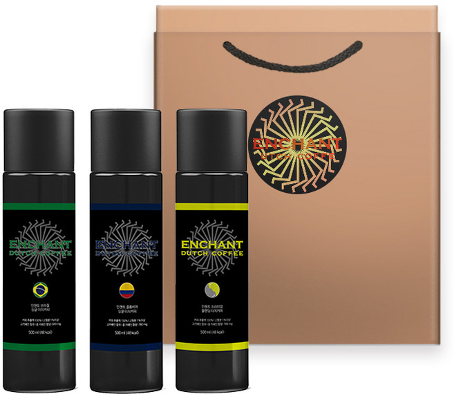 인챈트 더치커피 3p 선물세트, 브라질 싱글 + 콜롬비아 싱글 + 프리미엄 블랜딩, 1세트