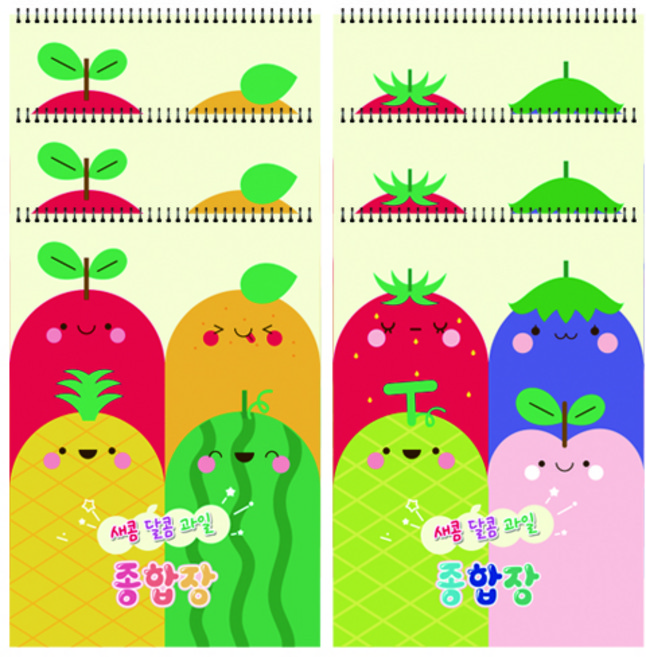 영아트 새콤달콤 종합장 50매 2종 x 3p 세트, 혼합색상, 1세트