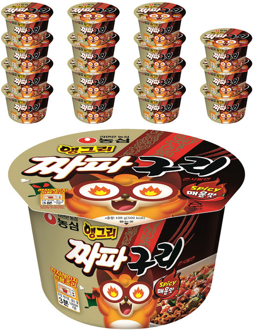짜파구리 앵그리 큰사발면 108g, 16개