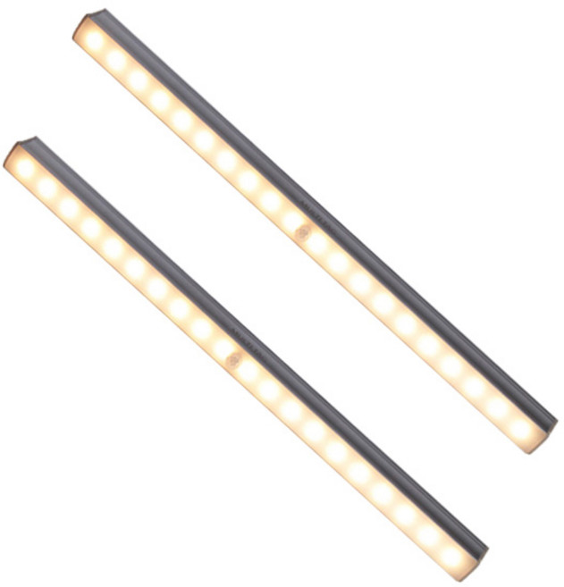 멀티탁 LED 센서등 33cm, 옐로우, 2개