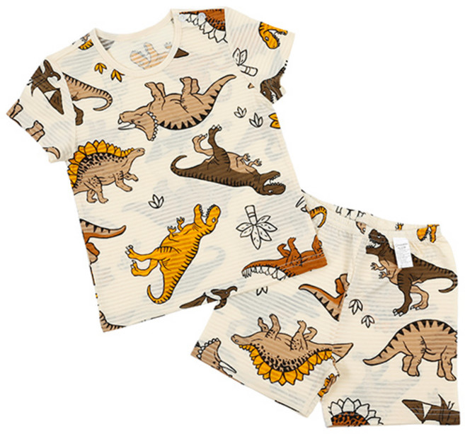 Maykids 孩童款侏儸紀恐龍居家服套裝 短袖上衣+5分短褲