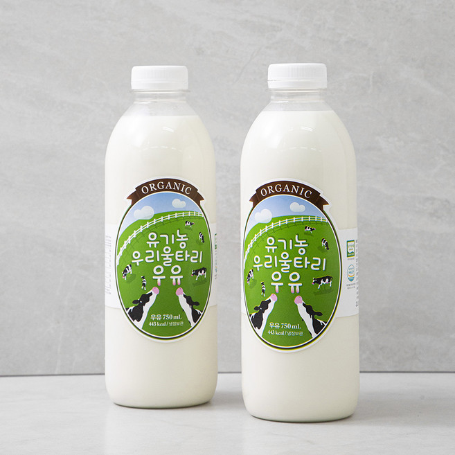 유기가공식품 인증 유기농 우리 울타리 우유, 750ml, 2개