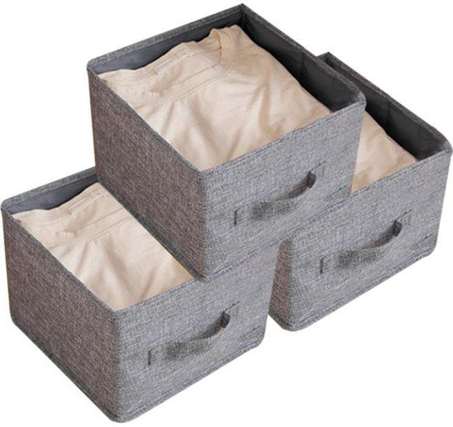 마켓피오 홈 옷장 행거형 수납함, 3개, 그레이