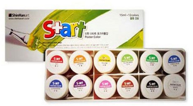 신한화구 포스터 칼라, 15ml, 12색