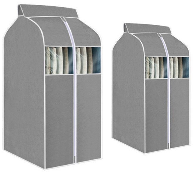 마켓피오 홈 대용량 옷 행거커버 그레이 2종 세트, 1매, 1세트