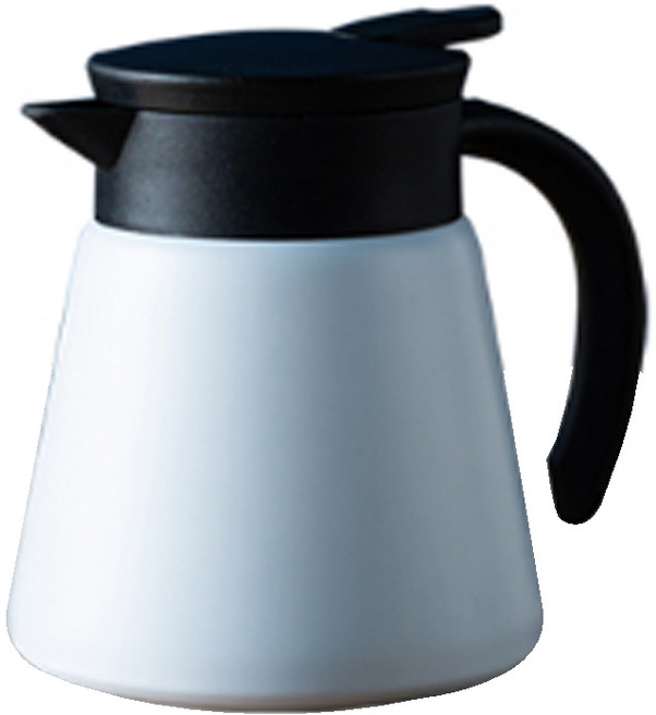 칼딘 보온보냉 스텐 드립 커피서버 워터저그 화이트, 몸체 + 뚜껑, 650ml, 1개