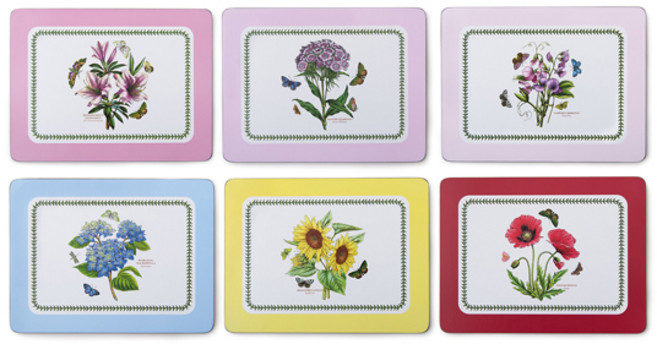 포트메리온 보타닉가든테라스 식탁매트 6종세트, 혼합색상, 중(33 x 25 cm), 1세트