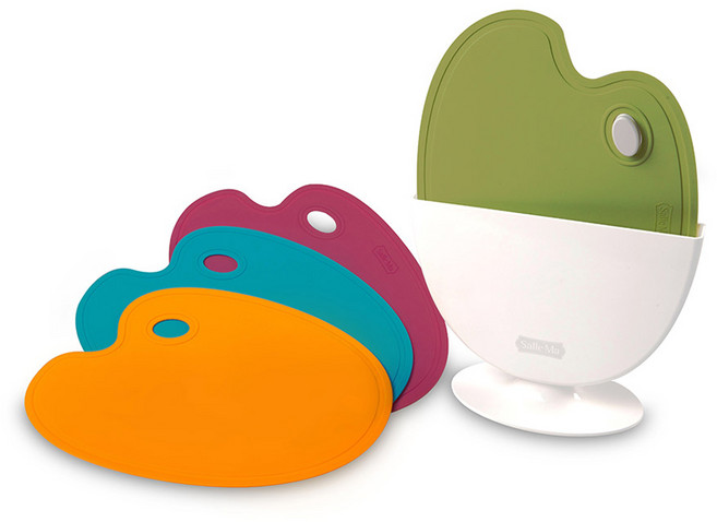 샐마 푸드 팔레트 TPU 도마 세트, 1세트, 도마 4종 + 스탠드