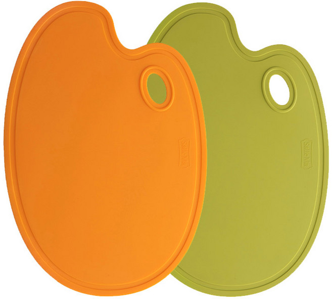 샐마 푸드 팔레트 TPU 도마 세트 오렌지 그린, 1세트, 도마 2종