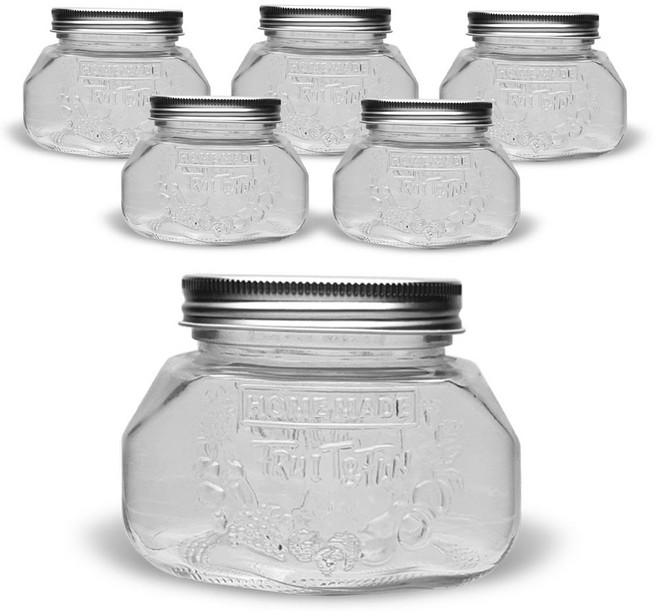 미르코리아 엠글라스 홈메이드 유리저장병 500, 430ml, 6개