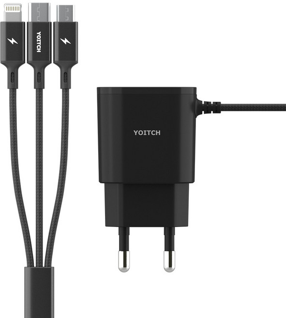 요이치 아크베타 3in1 일체형 멀티 충전기, 블랙, 1개