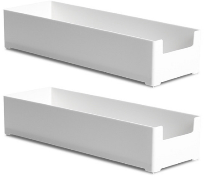 블럭마트 플라스틱 주방 서랍장 정리함 대형, 화이트, 2개