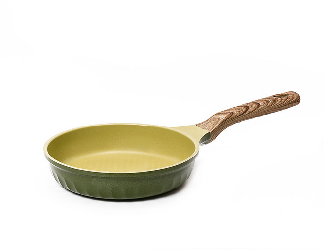 FOURSEASONS 인덕션 올리브그린 우드 프라이팬, 20cm, 1개