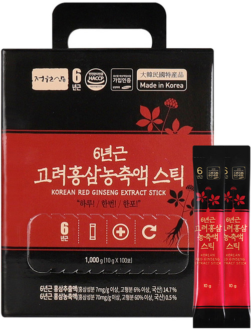정원삼 6년근 고려홍삼 농축액 스틱, 100회분, 1개