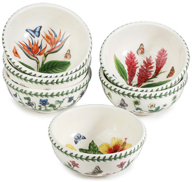 포트메리온 엑소틱 보타닉가든 대접 6종 세트, EX1모스오키드, EX2레드진저, EX3윙드패션플라워, EX4드래곤플라이, EX5파라다이스, EX6하와이언, 1세트