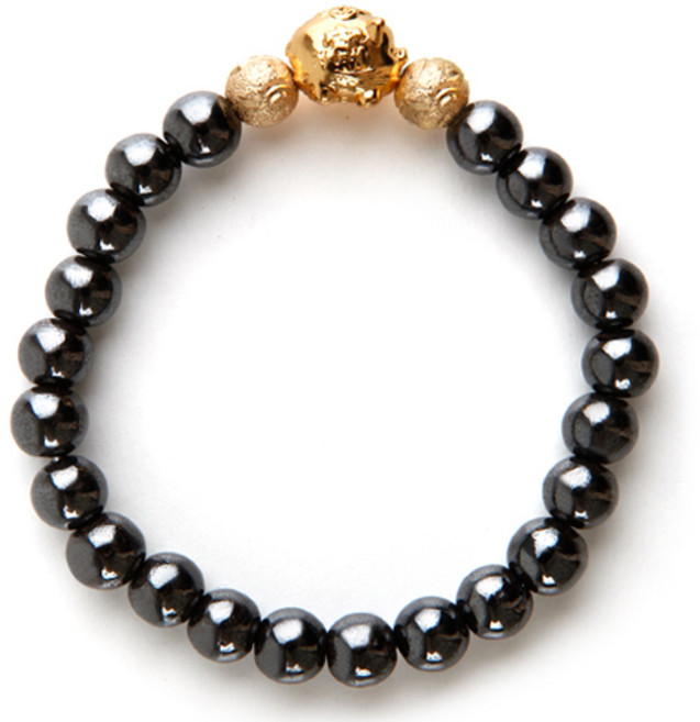 세븐스타 파워볼 황금 복돼지 팔찌 8mm 3XL, 1개