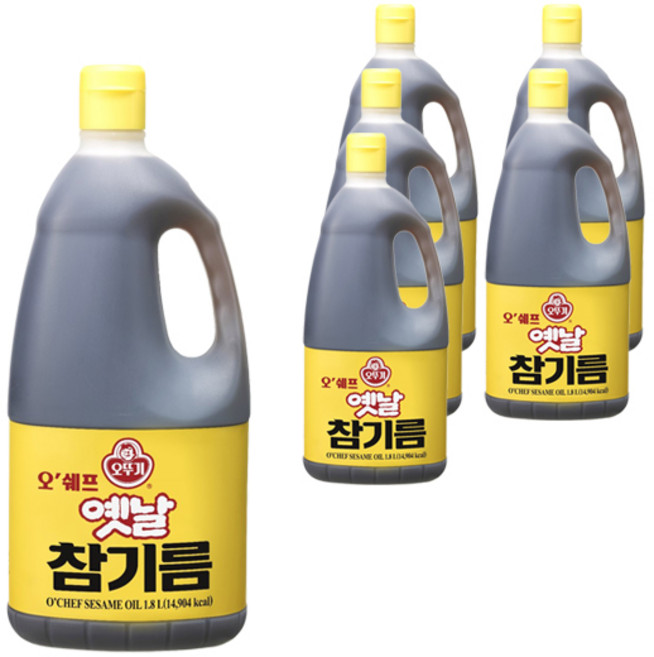 오뚜기옛날 오쉐프 참기름, 1.8L, 6개