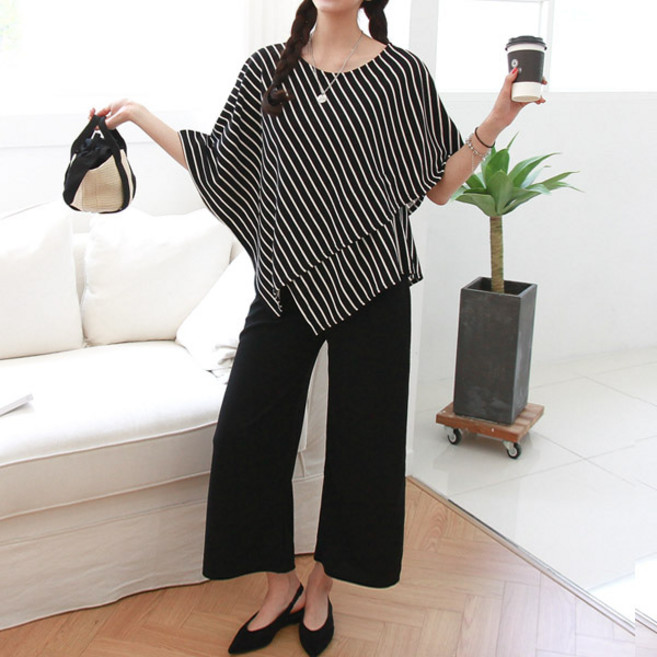 봉봉스토리 스트라이프케이프 임산부 상하세트