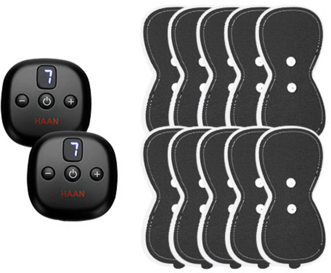 한경희생활과학 시즌2 EMS 저주파마사지기 HM-1905 2p + 리필 부착패드 10p, 클래식블랙