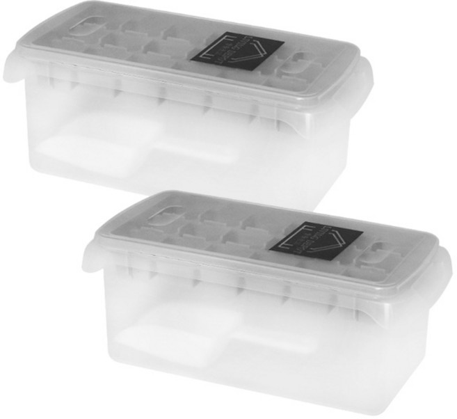 생활창고 18홀 얼음틀 컨테이너 2p, 그레이