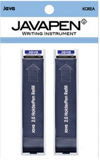 자바펜 볼펜 홀더심 2.0mm 12p, 검정, 2개