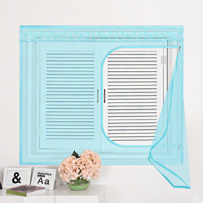 다샵 창문형 지퍼식 모기장 + 찍찍이테이프 6p + 오픈고정자석 4p, 블루(모기장), 랜덤 발송(자석)