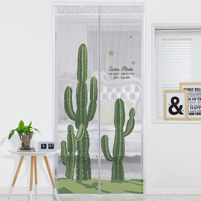 다샵 일체형 자석 프리미엄 모기장 + 찍찍이테이프 6p + 오픈고정자석 4p, 선인장(모기장), 랜덤 발송(자석)