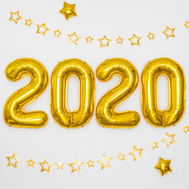 은박 풍선 2020 세트 대, 골드, 1세트