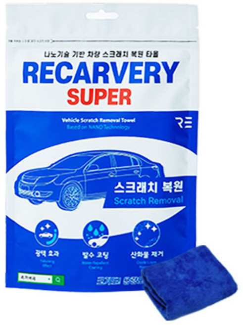리카버리 슈퍼 타올 + 극세사 자동차 타올, 1세트