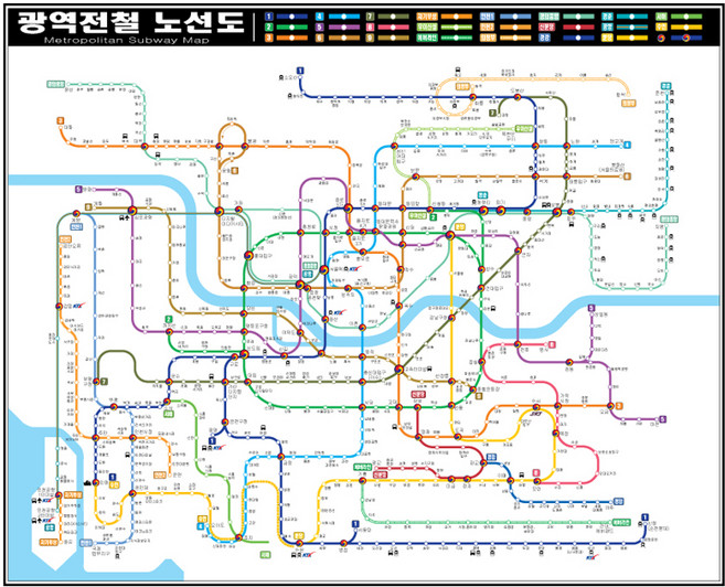 10위 - 지도닷컴 코팅형 광역전철 노선도 110 x 78 cm + 세계지도 + 케이스, 1세트