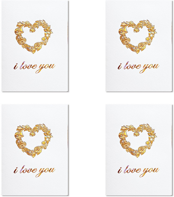 홀마크 고급 조각 감사 카드 KEM2505, 혼합색상, 4개