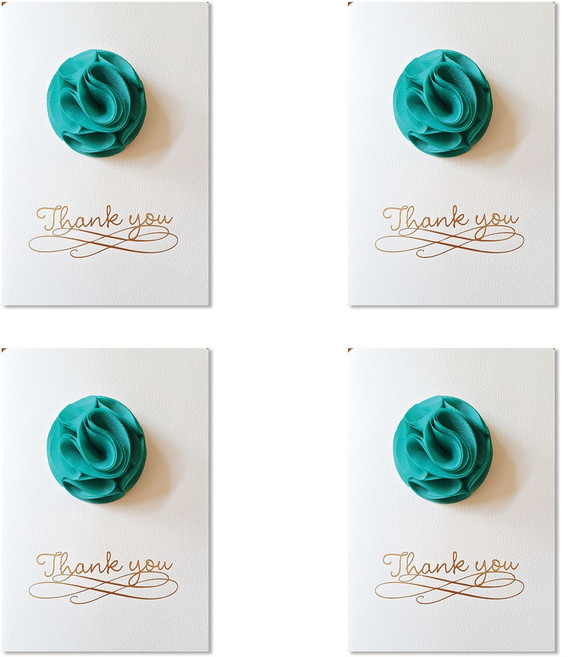 홀마크 꽃 코사지 감사 카드, 민트, 4개